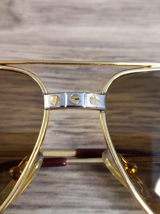 Cartier Santos Vendôme Aviator Sunglasses – Vintage Authentic Gold Frame w/ Case main image 8